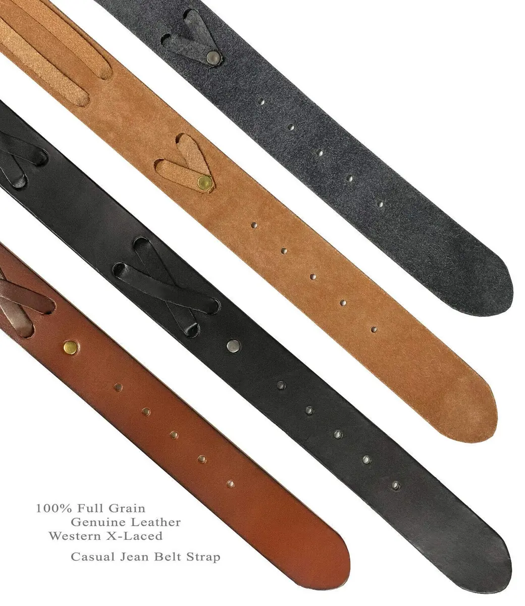 Belts.com TB105 Western X-Laced Full Grain Leather Belt Strap 38 | Classic Casual Style - view 6