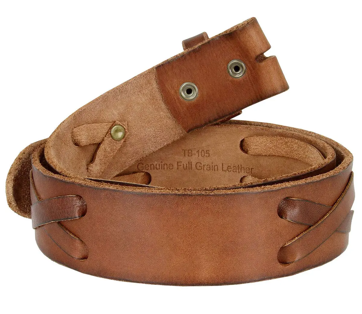 Belts.com TB105 Western X-Laced Full Grain Leather Belt Strap 38 | Classic Casual Style - view 2