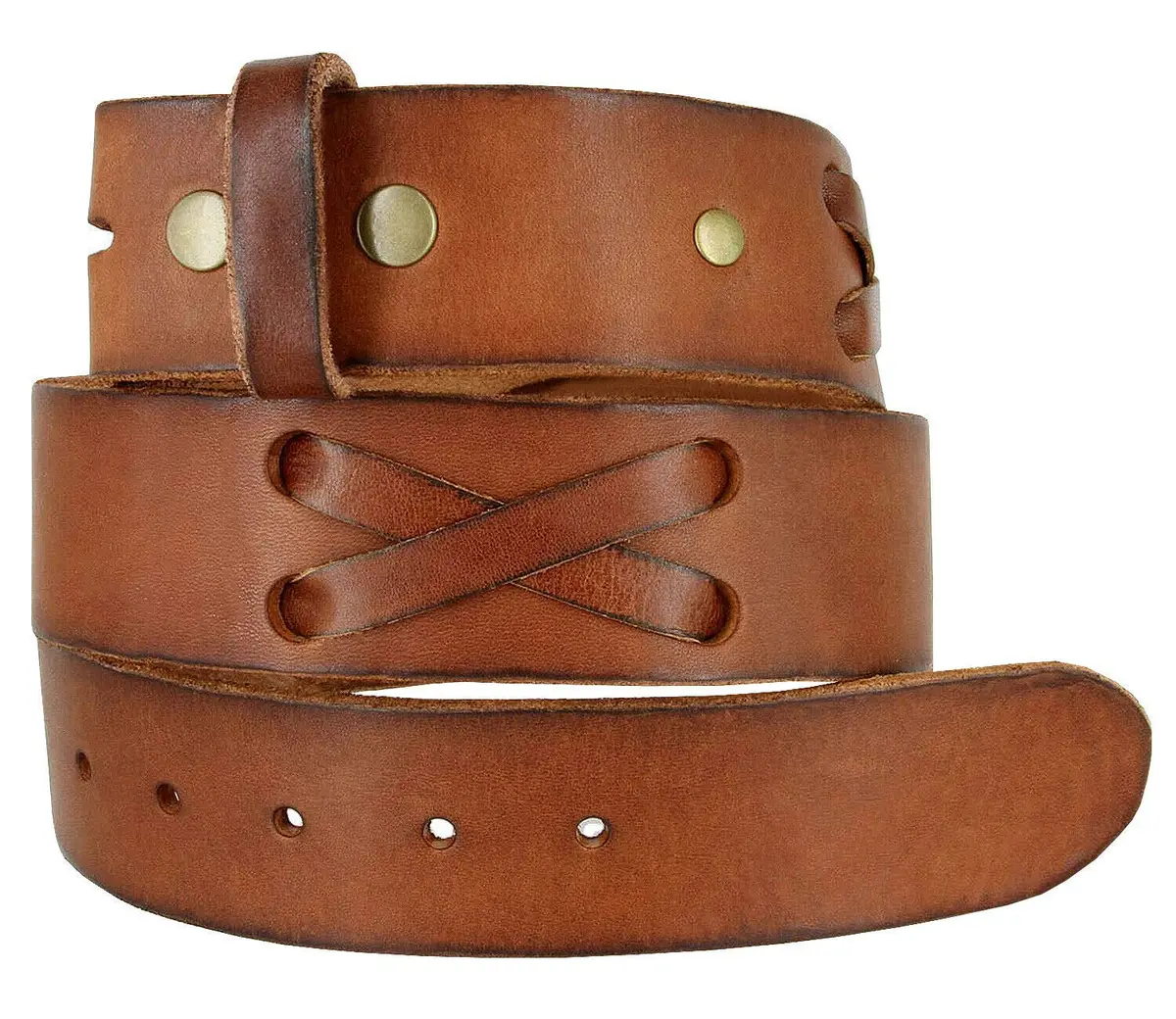 Belts.com TB105 Western X-Laced Full Grain Leather Belt Strap 38 | Classic Casual Style - view 3