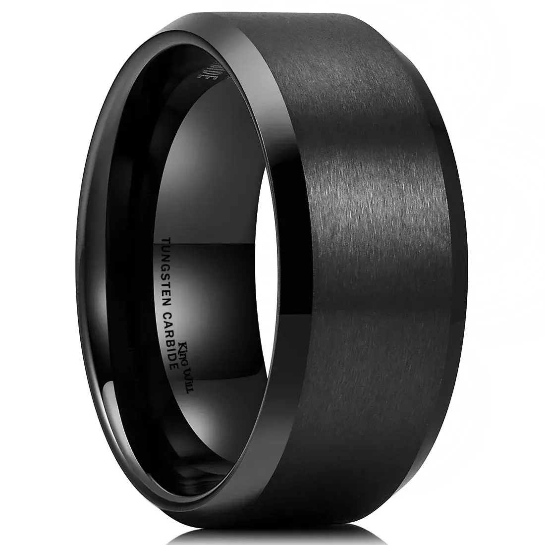 King Will Black Tungsten Wedding Band 10mm Size 11 | Durable Matte Finish for Men - main product image