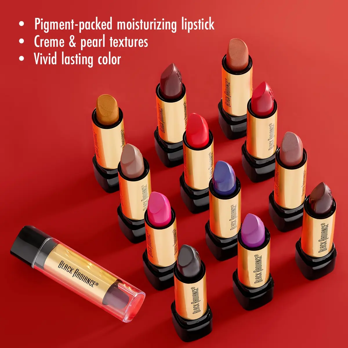 Black Radiance Perfect Tone Lipstick Lip Color Eldorado Red 0.13 Ounce | Long-Lasting Matte Finish - view 2