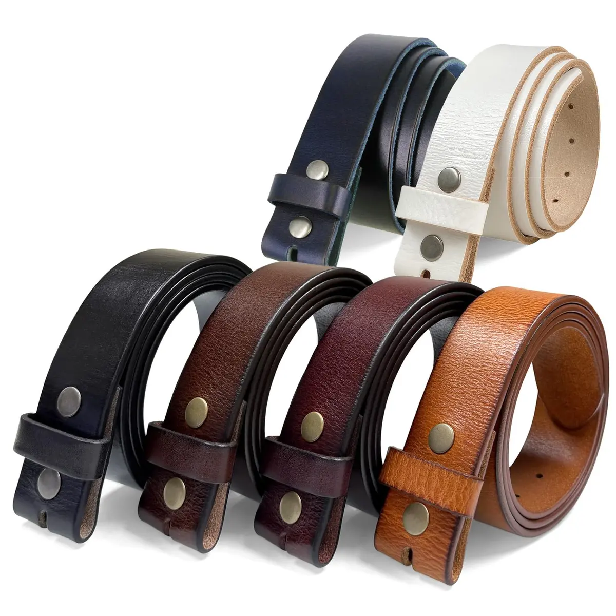 Belts.com Full Grain Leather Belt 40 | Classic Vintage Style, 1.5" Wide, Snap System - view 2