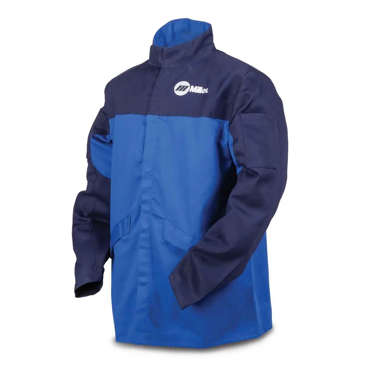 Miller Welding Jacket, XL, Royal Blue/Navy, 100% Cotton Indura | Flame-Resistant Workwear for Heavy-Duty Protection - main product image