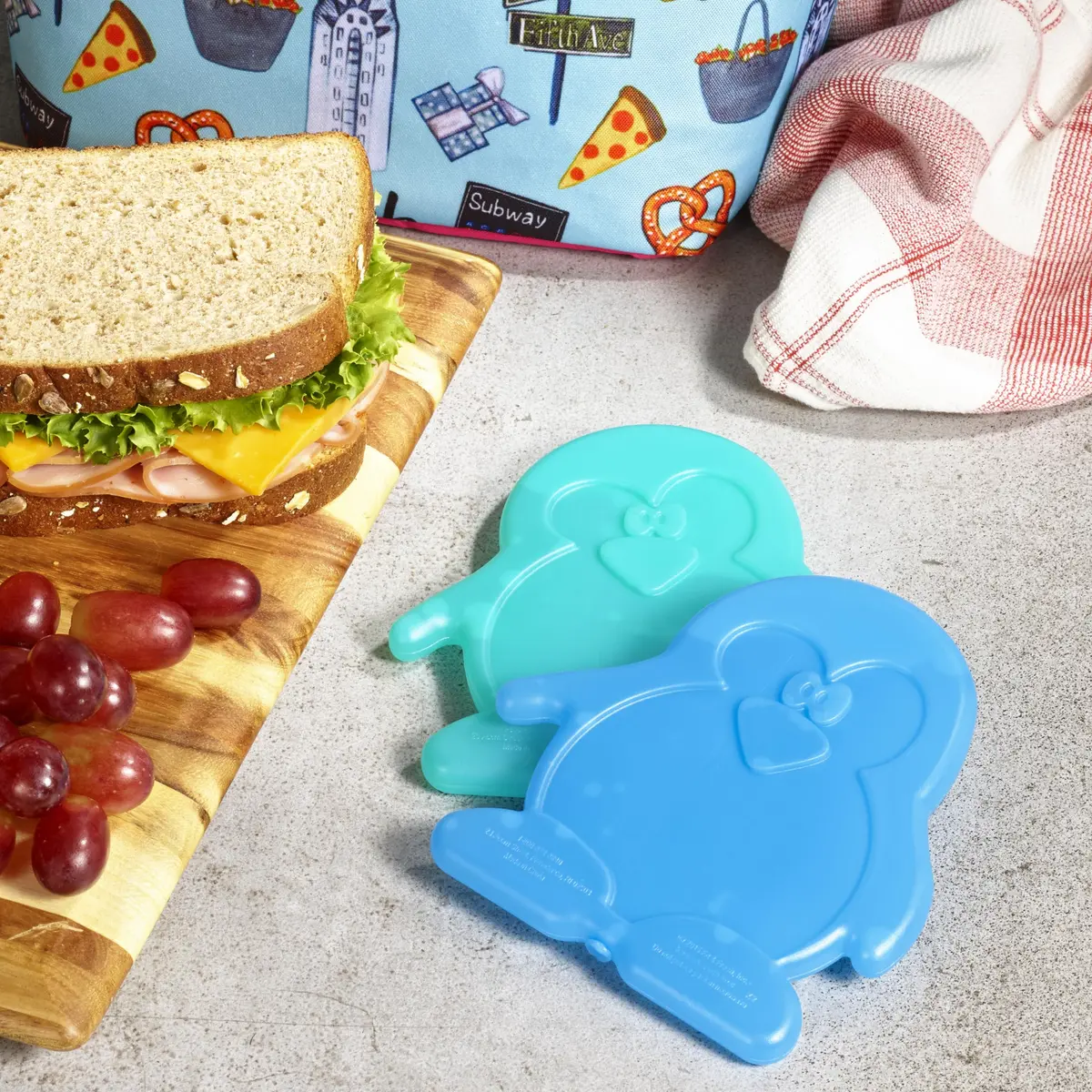 Fit & Fresh Reusable Kids Lunch Box Ice Packs, 4pk | Slim Penguin-Shaped Freezer Packs for School & Picnic - view 6
