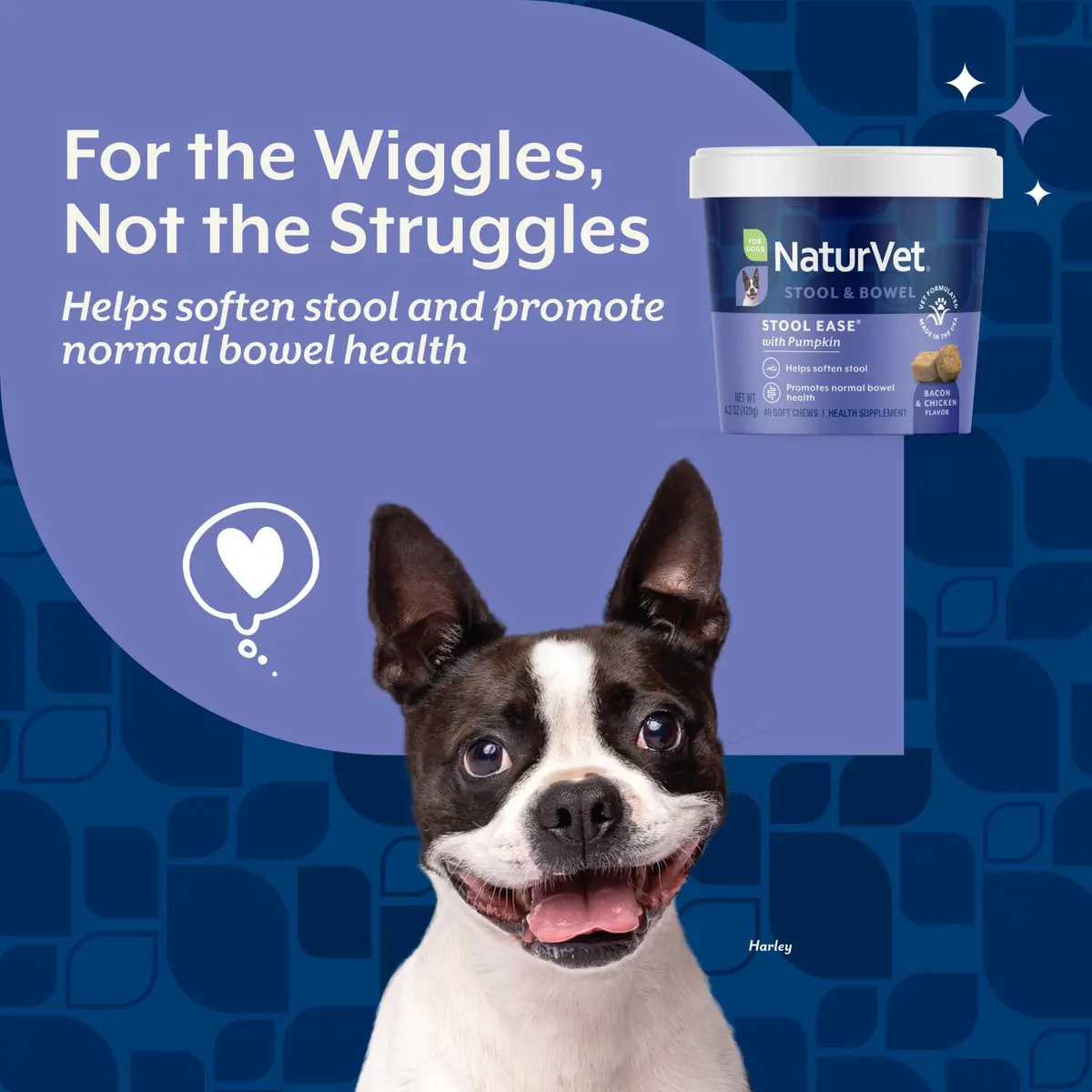 NaturVet Stool Ease Supplement for Dogs – 40 Soft Chews | Supports Normal Bowel Function - view 3