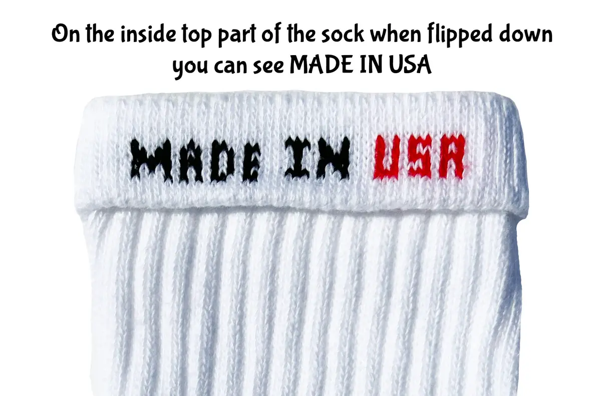 SKATERSOCKS 22" Knee high White tube socks with Black stripes style 3 | Unisex, 22-inch, Cotton blend, Made in USA - view 3