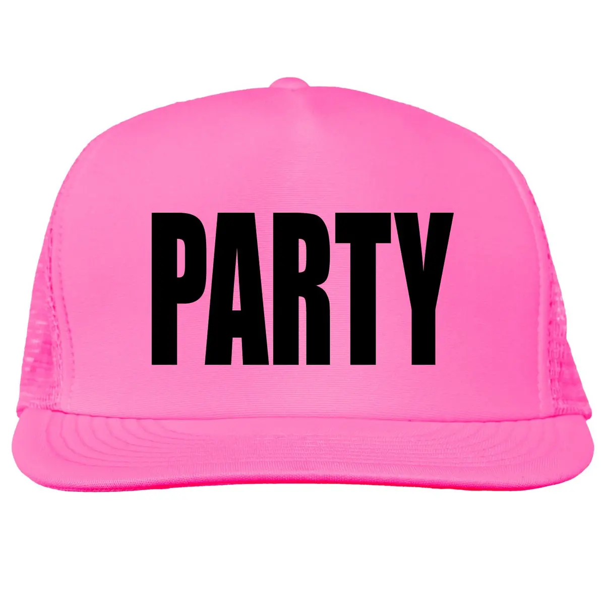 NeonTees Party Bright Neon Pink Truckers Mesh Snap Back Hat | One Size - main product image
