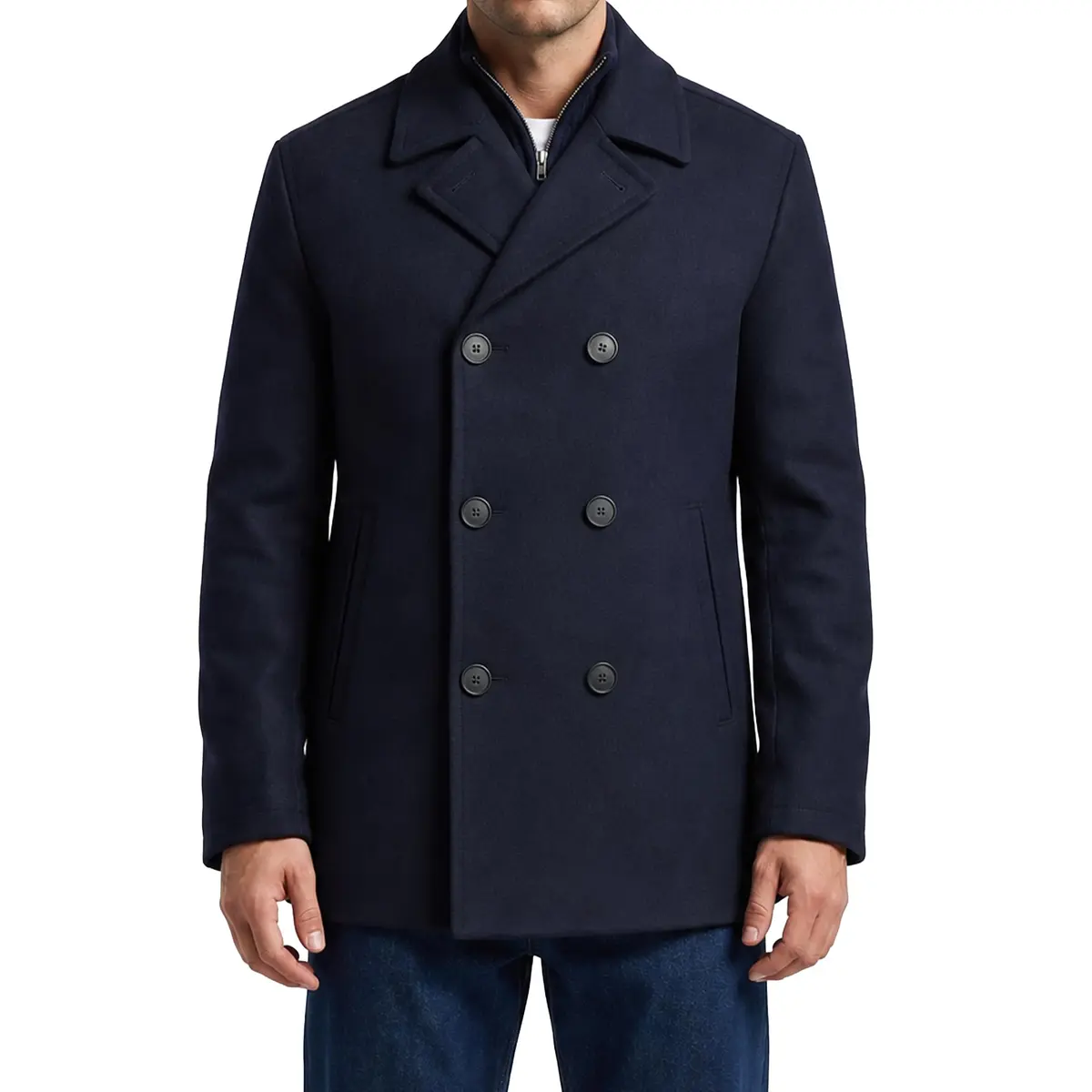 Nautica Wool Blend Peacoat – Double-Breasted Winter Coat, X-Large | Classic Cold-Weather Style - main product image