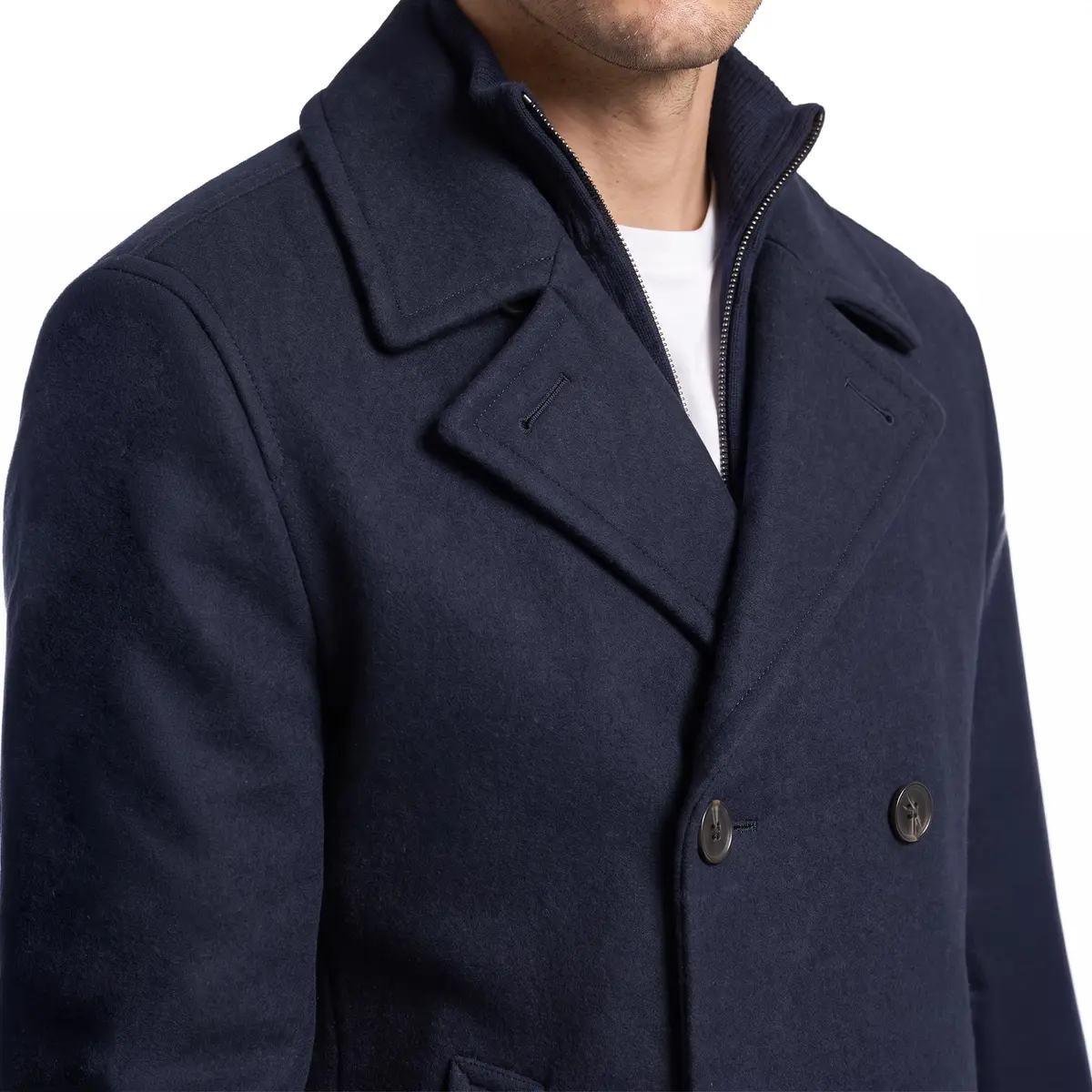 Nautica Wool Blend Peacoat – Double-Breasted Winter Coat, X-Large | Classic Cold-Weather Style - view 6