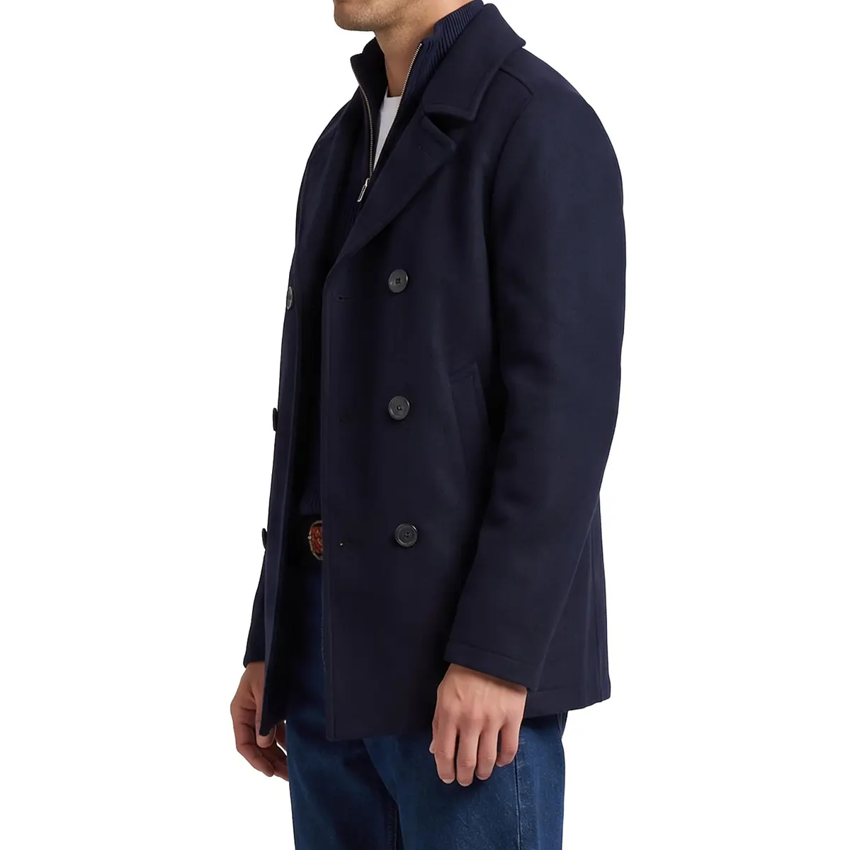 Nautica Men's Wool Blend Peacoat – Double-Breasted Winter Coat, Large | Classic Wool & Blends for Cold Weather - view 5