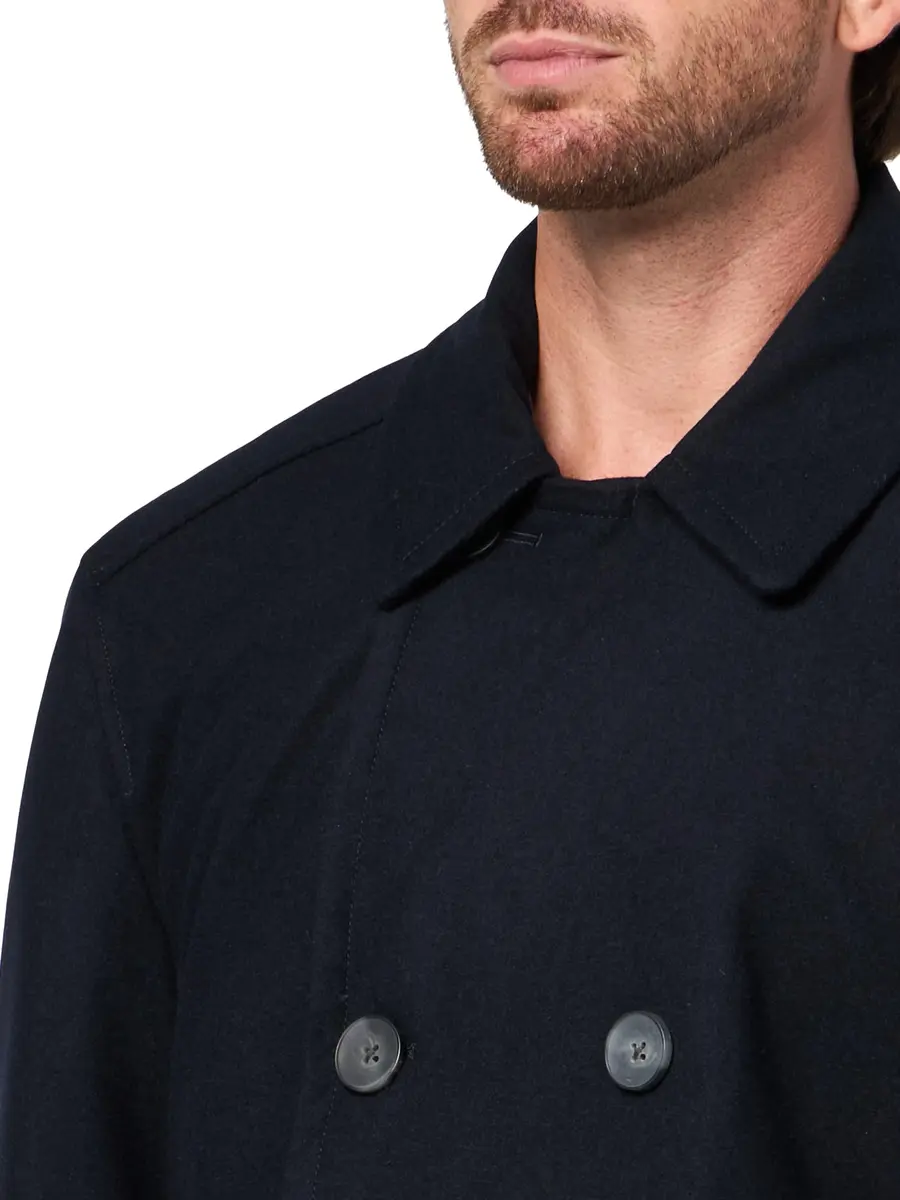 Nautica Men's Wool Blend Peacoat – Double-Breasted Winter Coat, Large | Classic Wool & Blends for Cold Weather - view 3