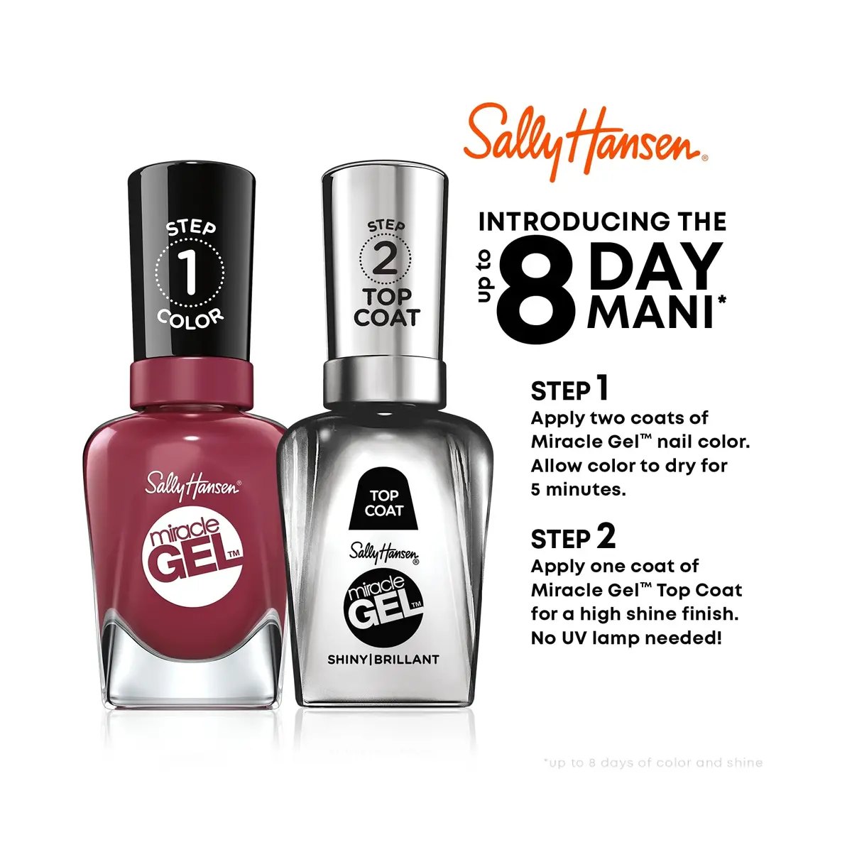 Sally Hansen Miracle Gel Nail Polish Pink Cadillaquer 269 | No UV Lamp, 8-Day Chip-Resistant Gel Finish - view 5