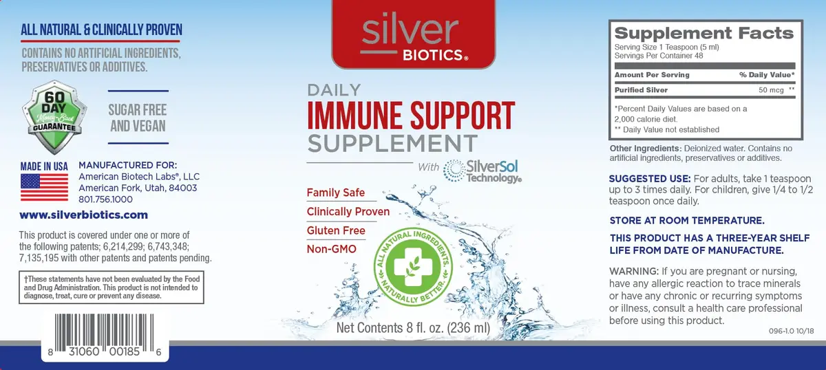 American Biotech Labs Silver Biotics 8 Fl Oz | Immune Support with SilverSol Technology - view 7