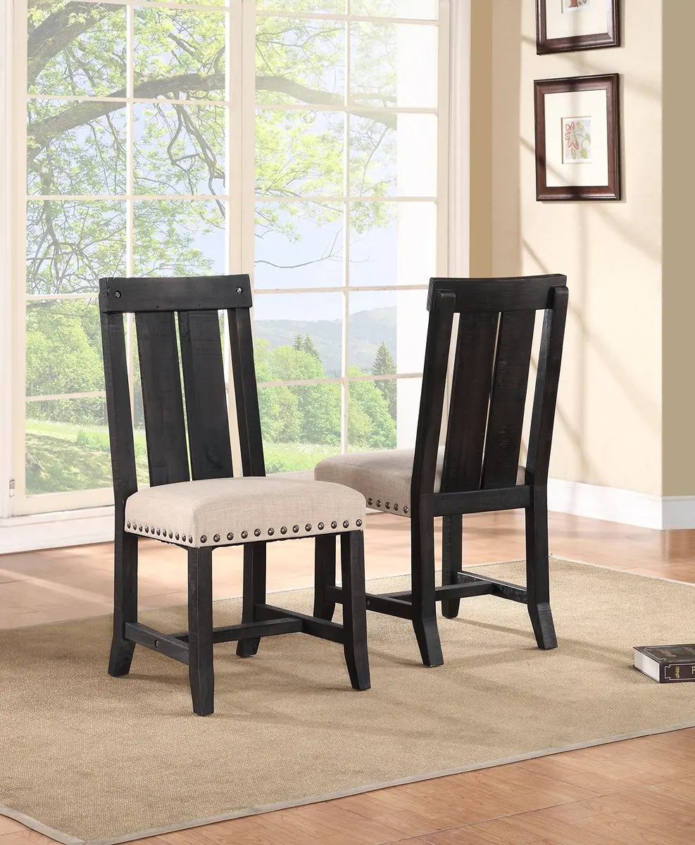 Modus Furniture Yosemite Solid Wood Dining Chair, Cafe | Armless, 24x20x40 in | Rustic Industrial Style - view 3