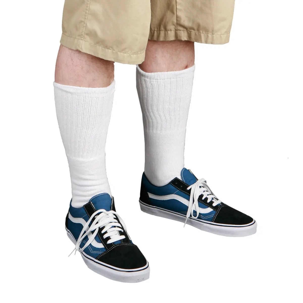 SKATERSOCKS 22" Knee High Classic Plain Solid White Tube Socks | Unisex Comfort Fit - view 3