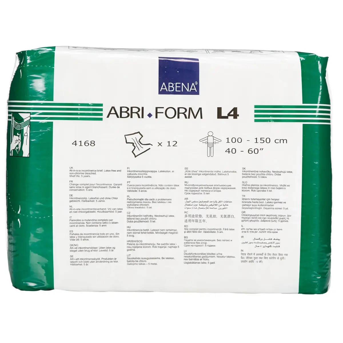 Abena Abri-Form Comfort L4 Plastic-Backed Briefs, Large 40"-60" Waist/Hips, 4000ml Absorbency | High-Security Incontinence Protection - view 3