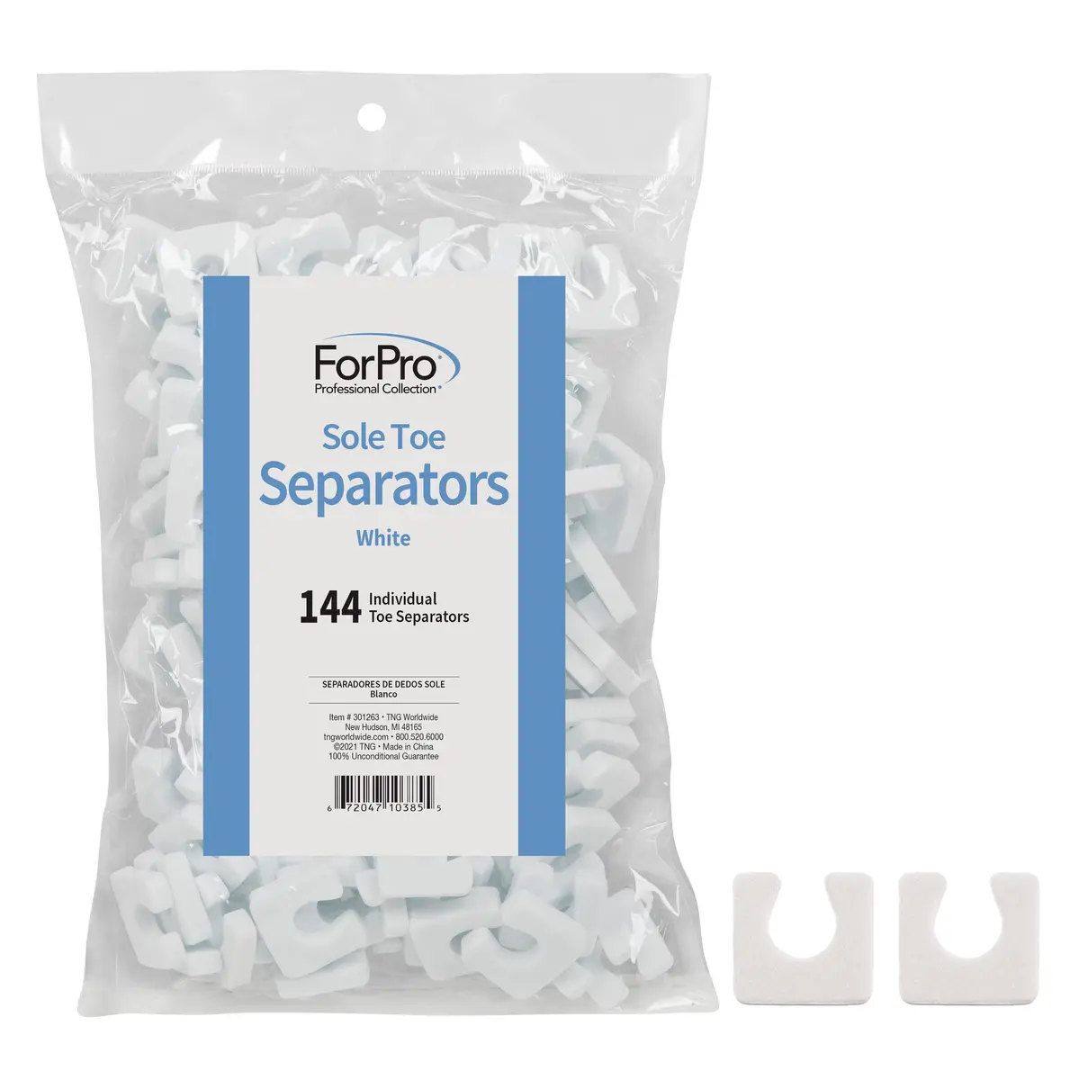 ForPro Sole Toe Separators, 144ct, White | Ultra-Soft Foam for Pedicure & Nail Polish (70-120 chars) - main product image