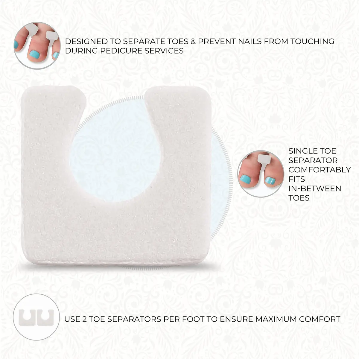 ForPro Sole Toe Separators, 144ct, White | Ultra-Soft Foam for Pedicure & Nail Polish (70-120 chars) - view 6