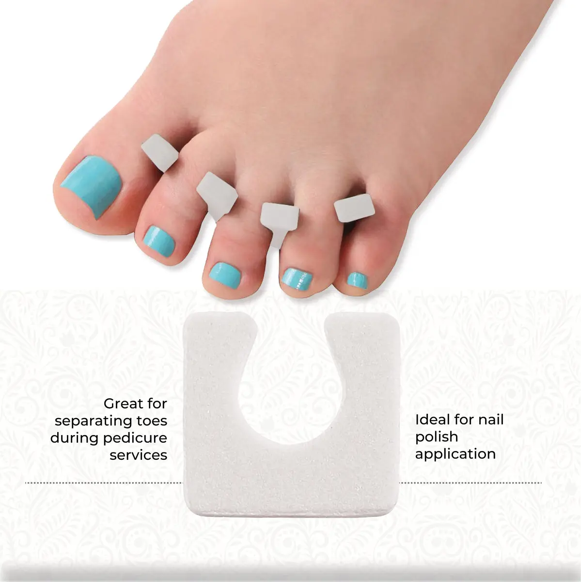 ForPro Sole Toe Separators, 144ct, White | Ultra-Soft Foam for Pedicure & Nail Polish (70-120 chars) - view 4