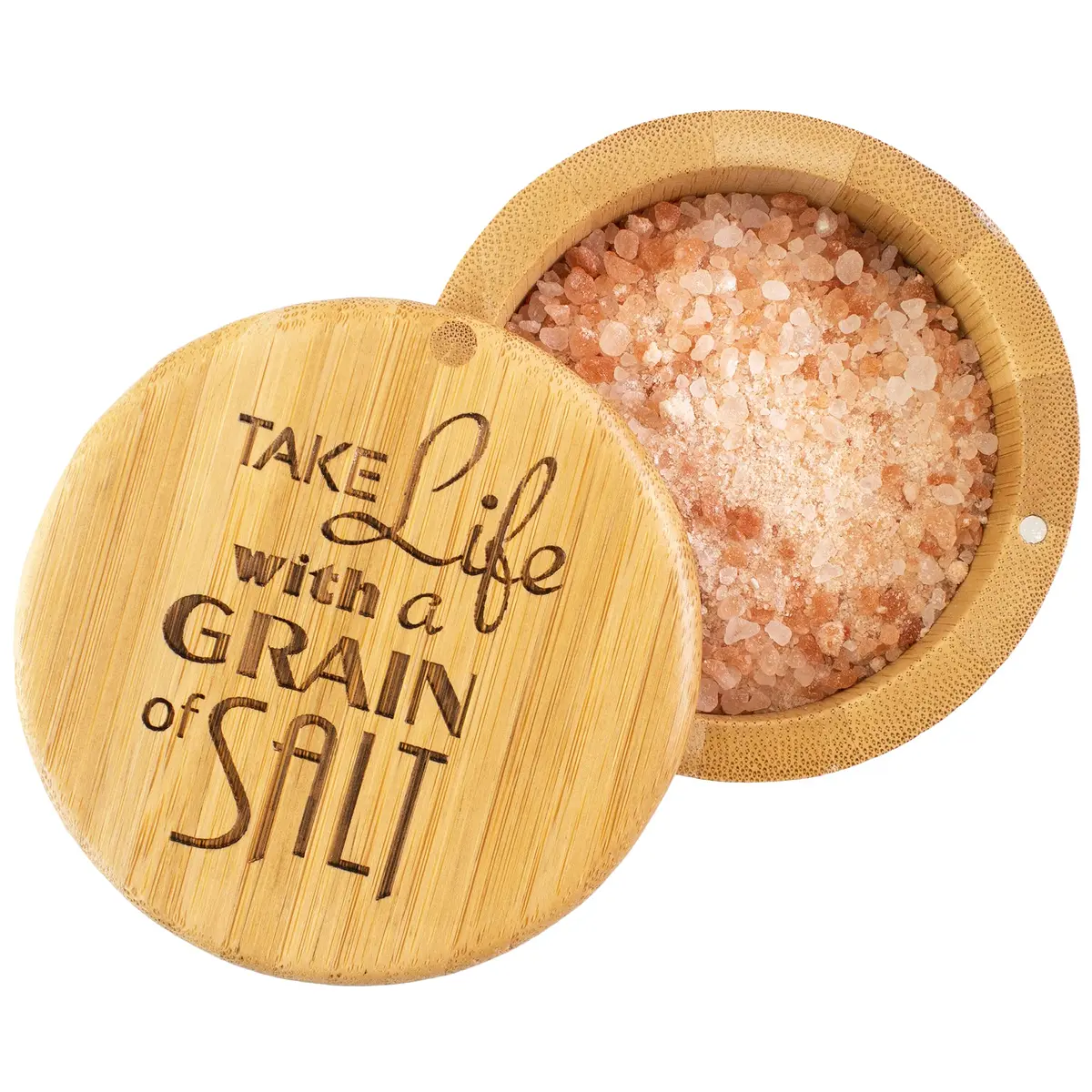 Totally Bamboo Salt Cellar Bamboo Storage Box with Magnetic Swivel Lid, 6 Ounce Capacity - main product image