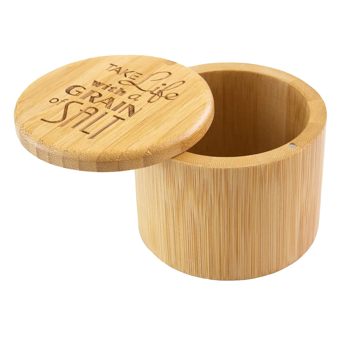 Totally Bamboo Salt Cellar Bamboo Storage Box with Magnetic Swivel Lid, 6 Ounce Capacity - view 5