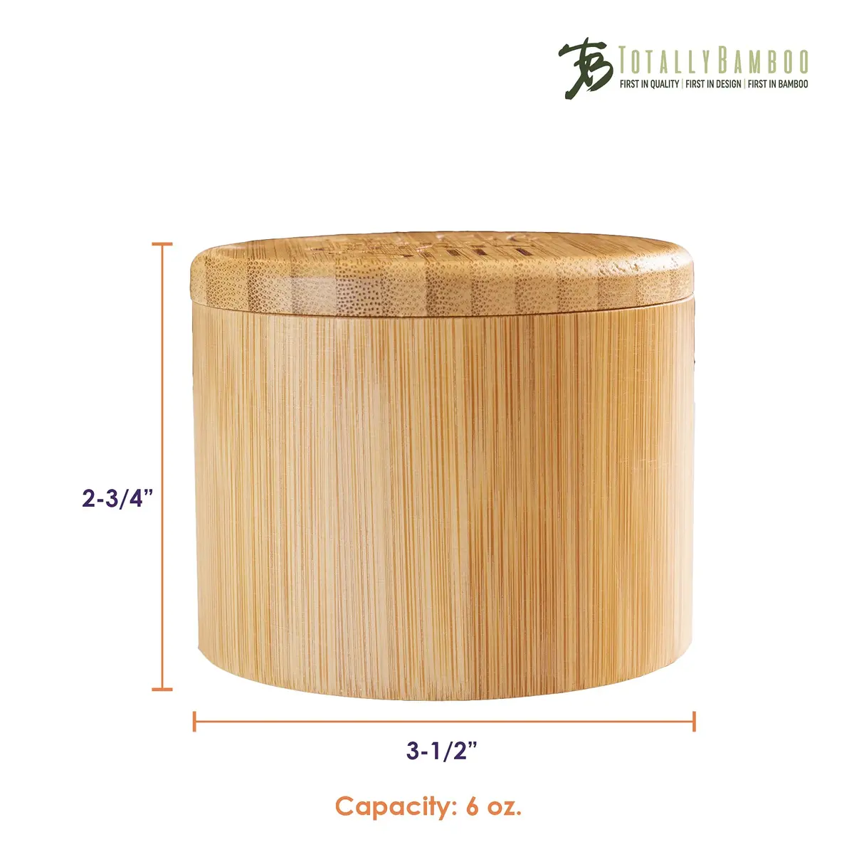 Totally Bamboo Salt Cellar Bamboo Storage Box with Magnetic Swivel Lid, 6 Ounce Capacity - view 6