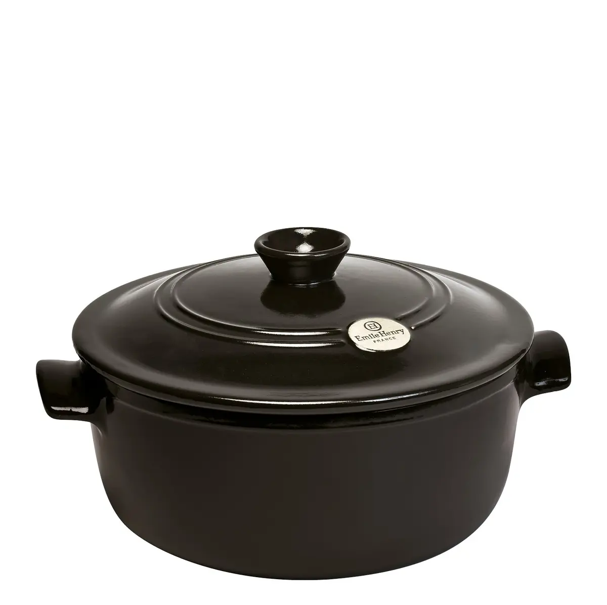 Emile Henry France Flame Round Stewpot Dutch Oven 4.2 Quart Charcoal | Ceramic, Oven & Stove Safe - main product image