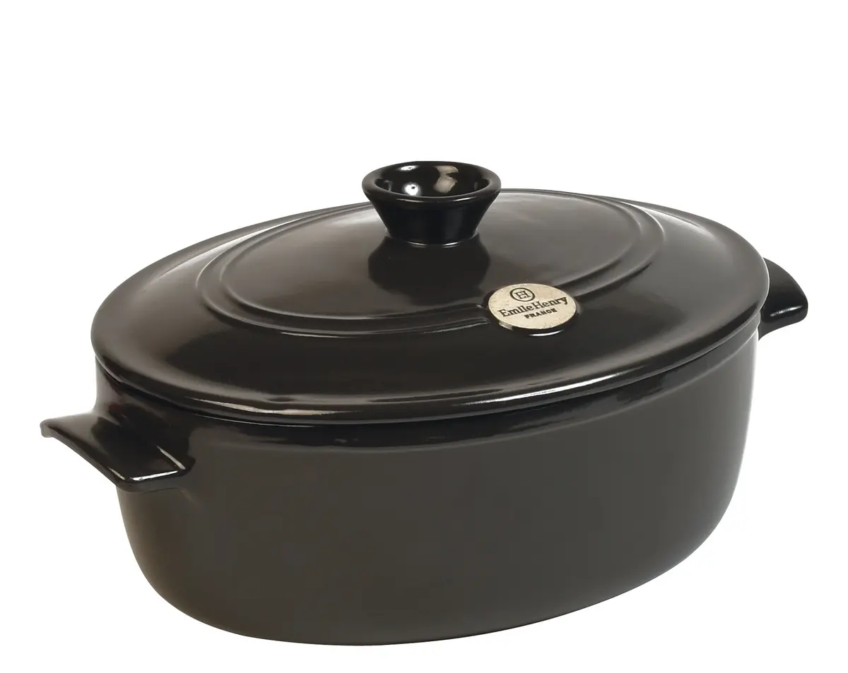 Emile Henry Flame Oval Stewpot Dutch Oven 6.3 quart | French Ceramic Cooking - main product image