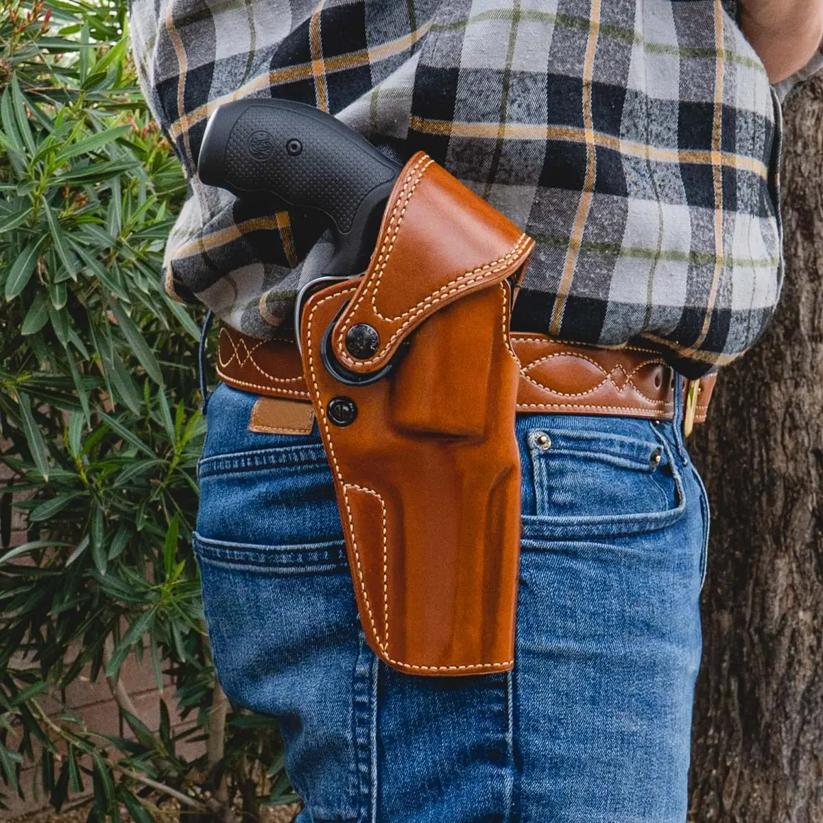 Galco Big Iron Belt Holster Compatible with S&W N Frame 6"/6 1/2"/4" & Colt Anaconda 6" | Premium Leather, Adjustable Fit, Right Hand - view 3
