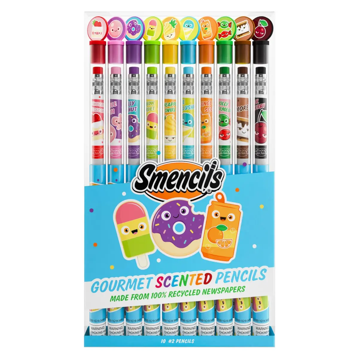 Smencils Scented Graphite HB #2 Pencils (10-Pack) | Recycled Newspaper, 2-Year Scent Life - view 2