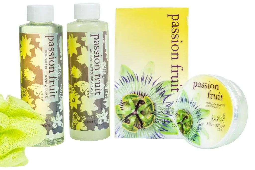 Freida and Joe Home Spa Bath Basket Passion Fruit Fragrance Set | Luxurious Body & Bath Collection - view 2