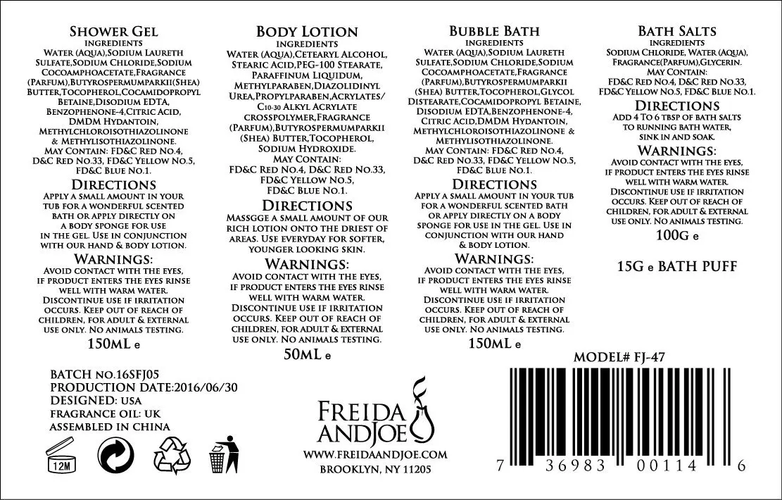 Freida and Joe Home Spa Bath Basket Passion Fruit Fragrance Set | Luxurious Body & Bath Collection - view 4