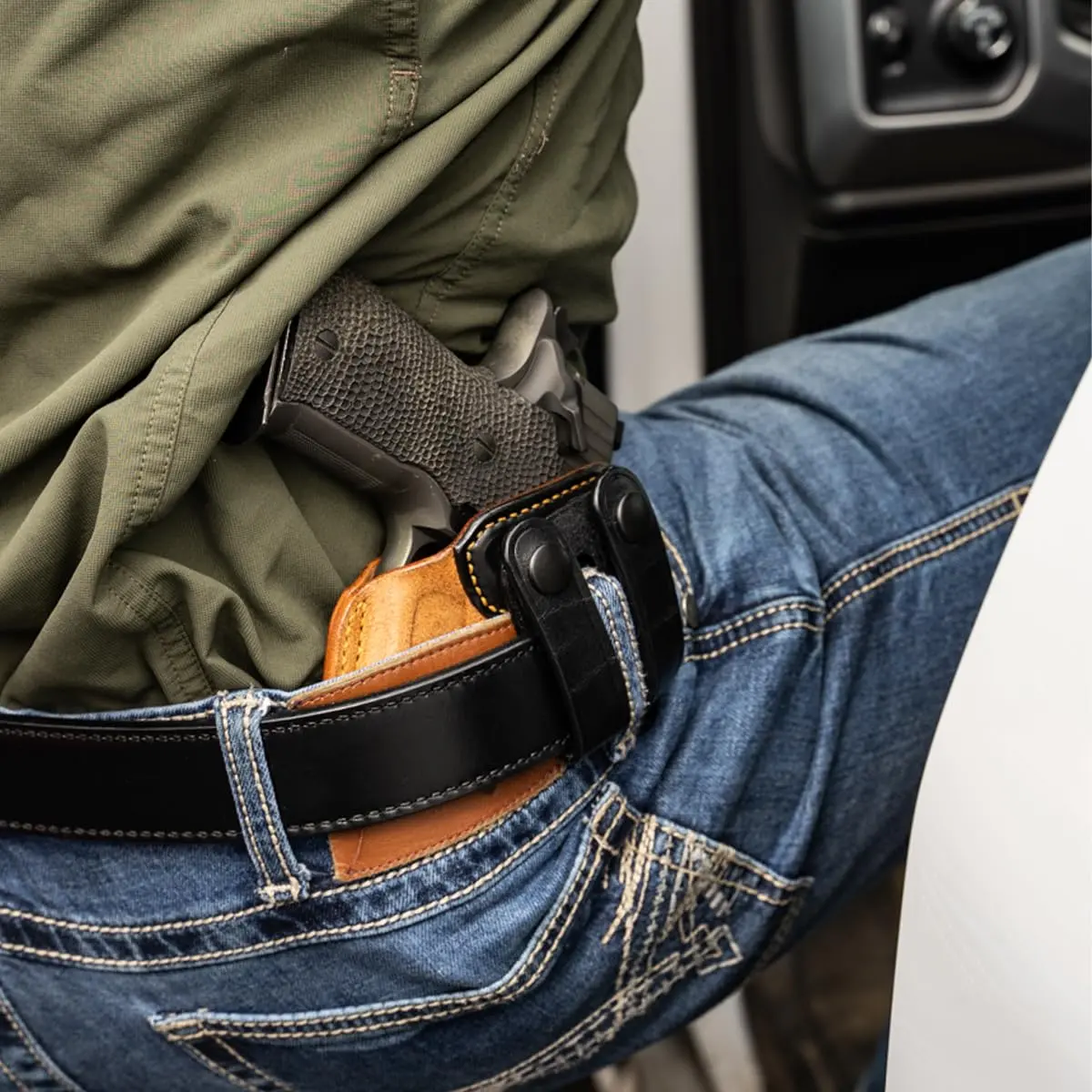 Galco Holsters Royal Guard 2.0 IWB Holster Compatible with CZ P10M, Glock 43, 43X, 43X MOS, Black, Right Hand | Premium Horsehide, Concealed Carry - view 5