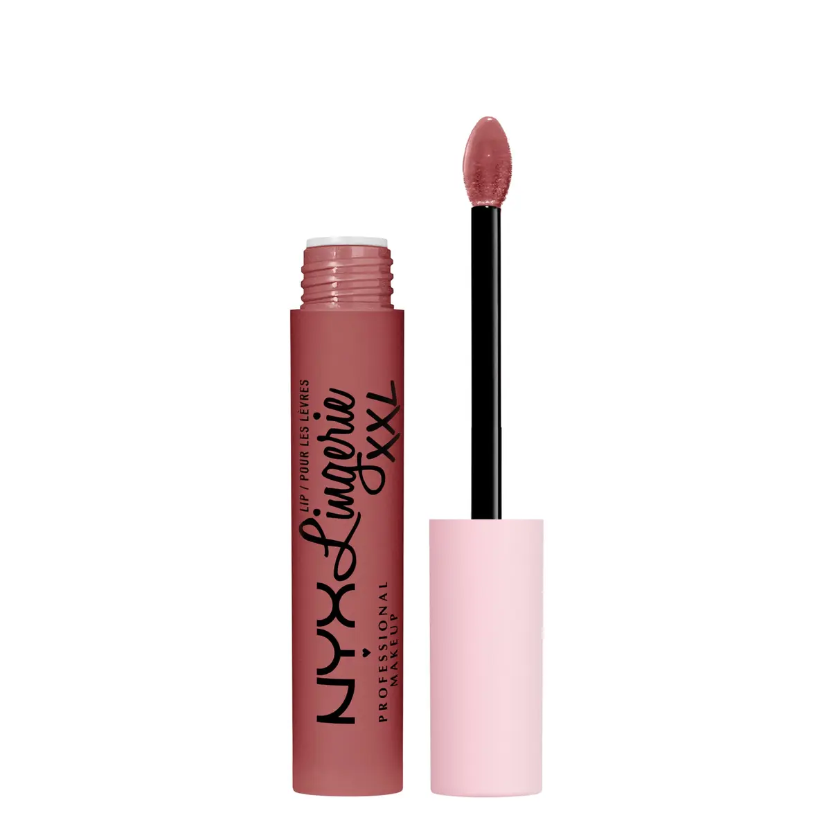 NYX PROFESSIONAL MAKEUP Lip Lingerie XXL Matte Liquid Lipstick - Strip'd Down (Coral Beige) 4ml (0.13 Fl Oz) | Long-Lasting Matte Wear - main product image