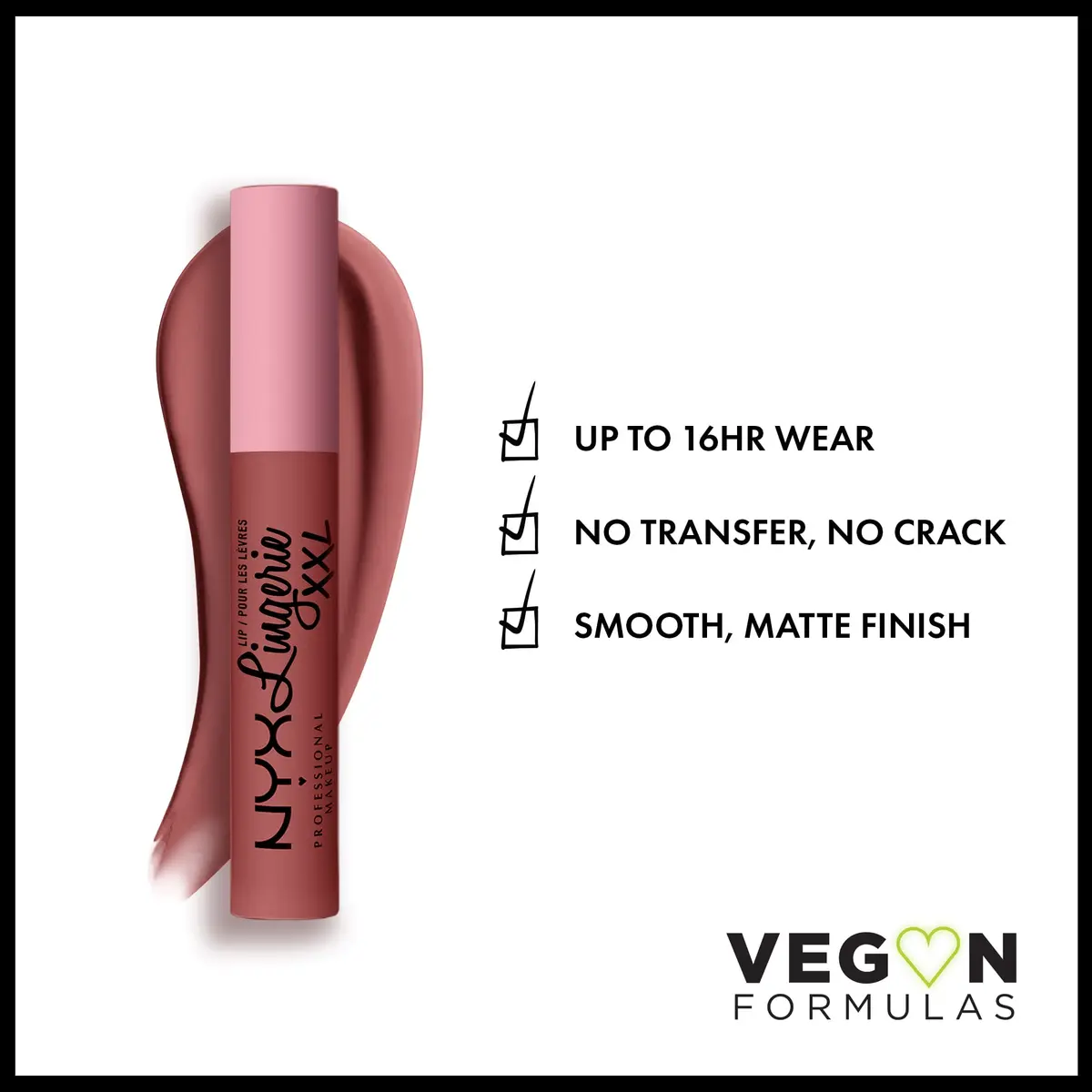 NYX PROFESSIONAL MAKEUP Lip Lingerie XXL Matte Liquid Lipstick - Strip'd Down (Coral Beige) 4ml (0.13 Fl Oz) | Long-Lasting Matte Wear - view 2