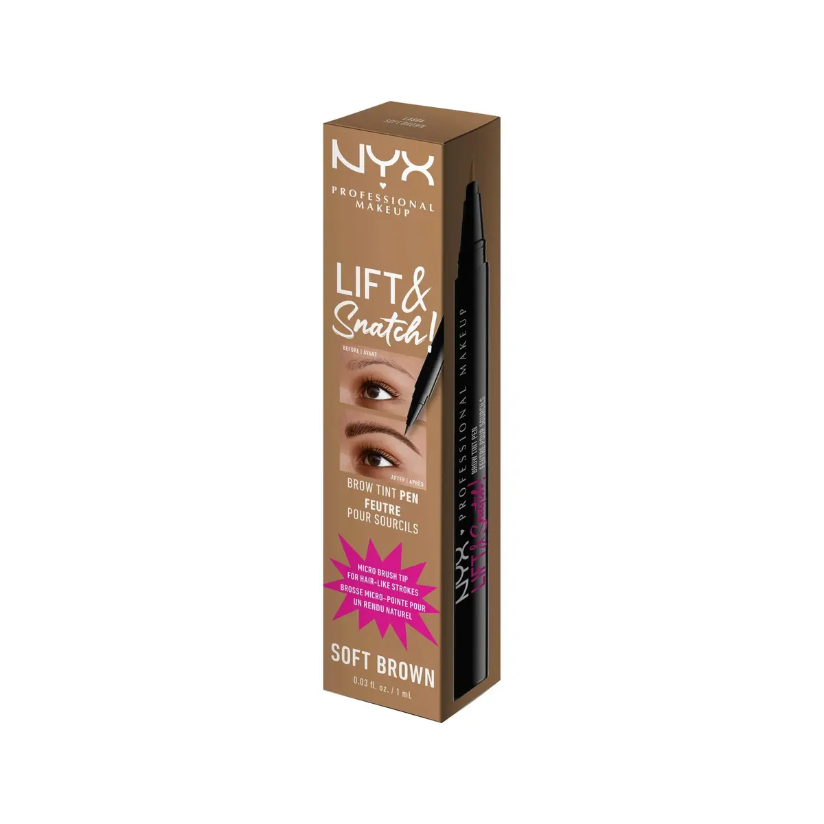 NYX PROFESSIONAL MAKEUP Lift & Snatch Eyebrow Tint Pen, Soft Brown | Microbrush, 16HR Smudge-Resistant - view 3