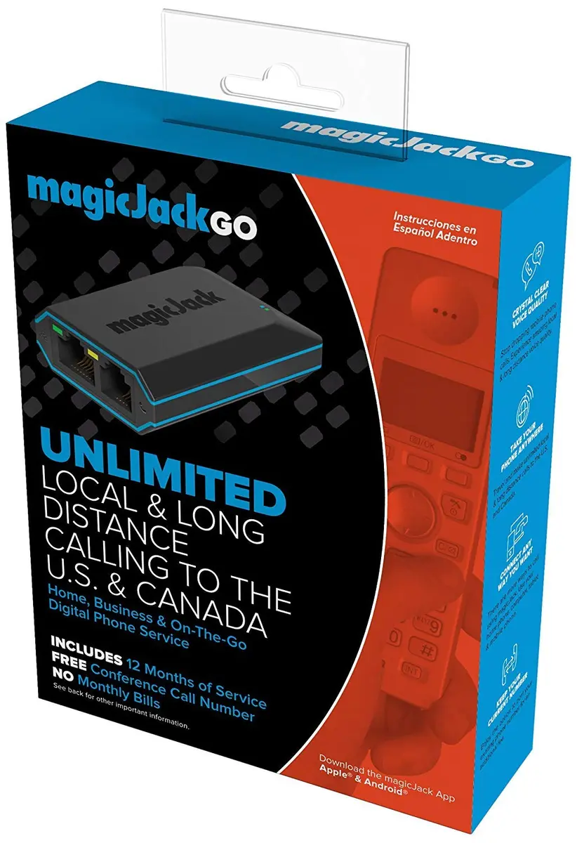 magicJackGO 2017 VOIP Phone Adapter Portable Home and On-The-Go Digital Phone Service | Make Unlimited Local & Long Distance Calls to U.S. & Canada - main product image