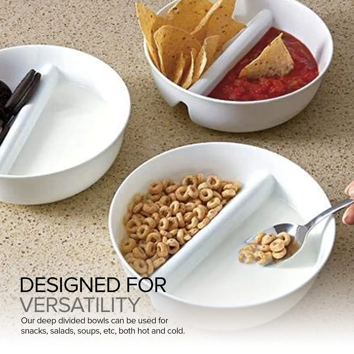 Just Solutions Crunch Anti-Soggy Cereal Bowl - Keeps Cereal Crunchy | BPA Free | Microwave Safe | Pack of 3 - view 5