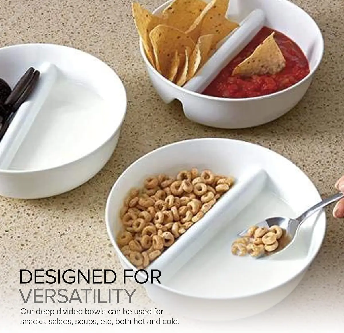 Just Solutions Crunch Anti-Soggy Cereal Bowl - Keeps Cereal Crunchy | BPA Free | Microwave Safe | Pack of 3 - view 2
