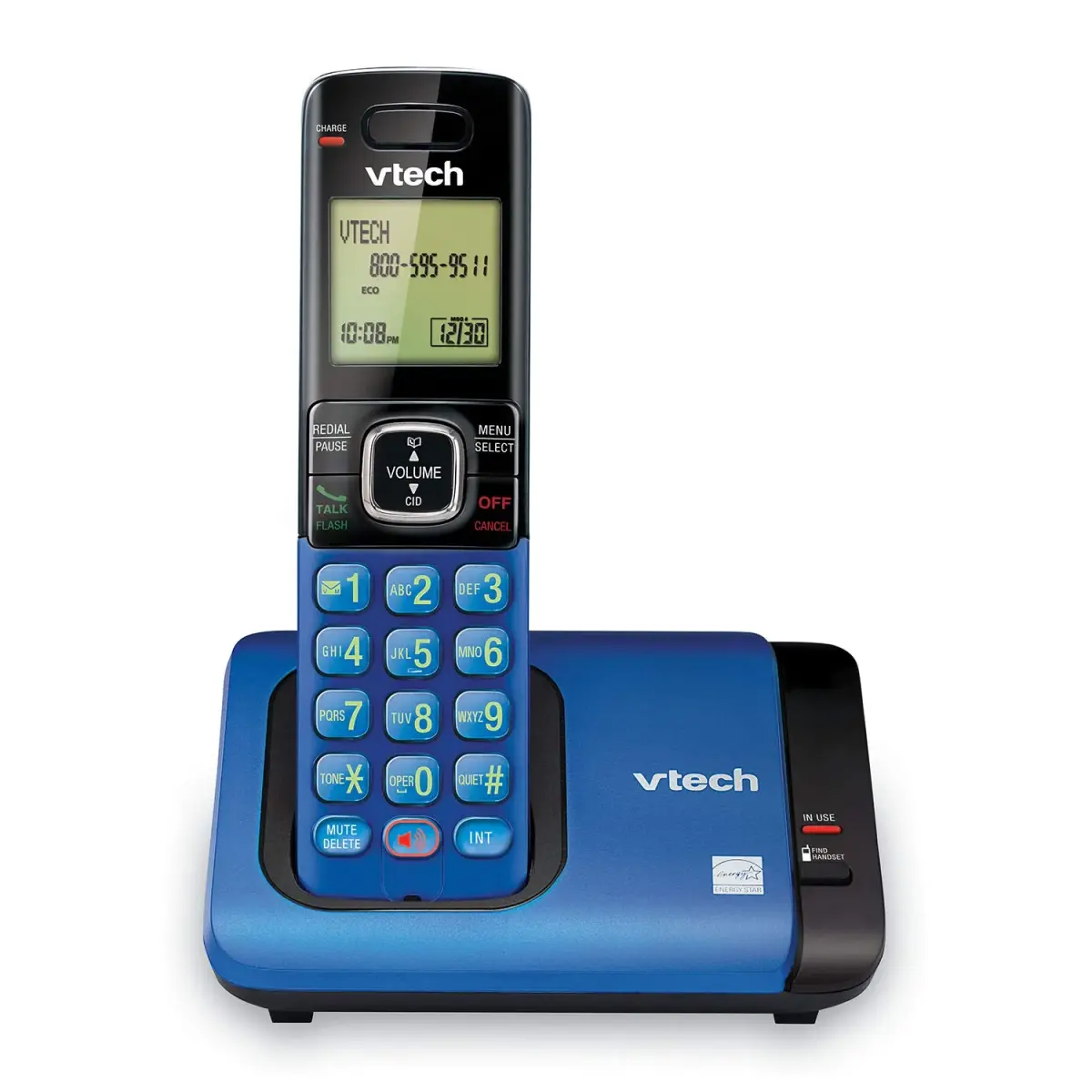 VTech CS6719-15 DECT 6.0 Cordless Phone with Caller ID/Call Waiting, 1 Handset Blue | Backlit Keypad & Display - main product image