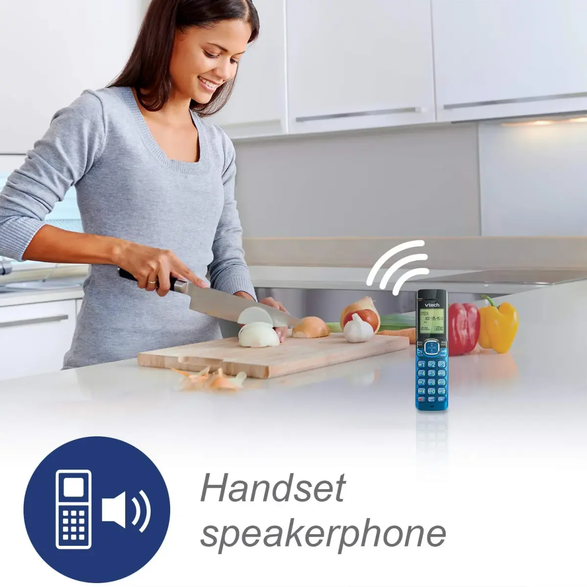 VTech CS6719-15 DECT 6.0 Cordless Phone with Caller ID/Call Waiting, 1 Handset Blue | Backlit Keypad & Display - view 5