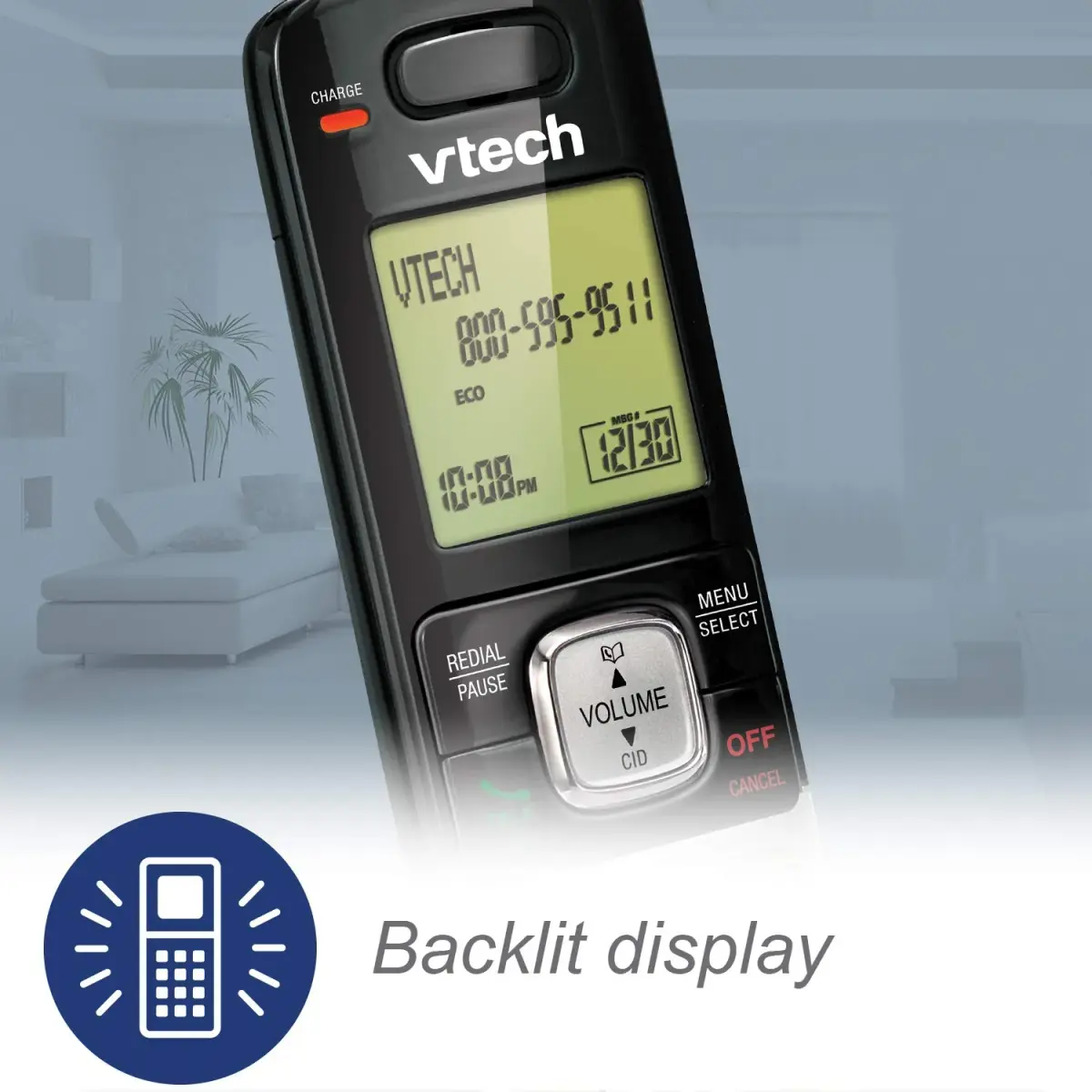 VTech CS6719-15 DECT 6.0 Cordless Phone with Caller ID/Call Waiting, 1 Handset Blue | Backlit Keypad & Display - view 6