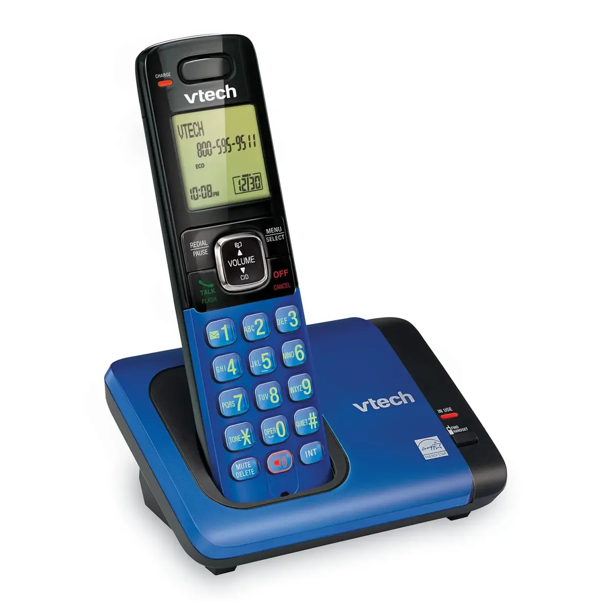 VTech CS6719-15 DECT 6.0 Cordless Phone with Caller ID/Call Waiting, 1 Handset Blue | Backlit Keypad & Display - view 2