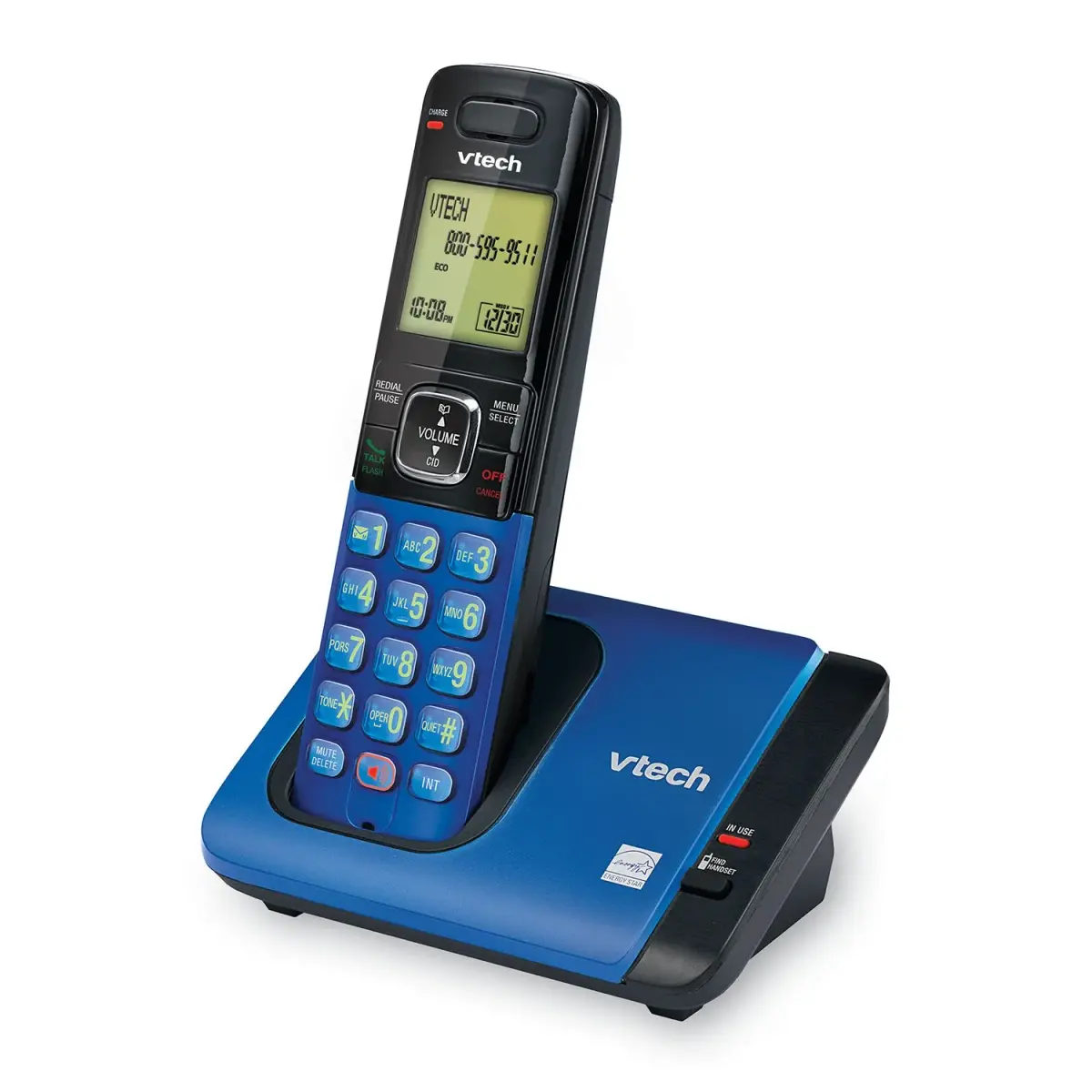 VTech CS6719-15 DECT 6.0 Cordless Phone with Caller ID/Call Waiting, 1 Handset Blue | Backlit Keypad & Display - view 3