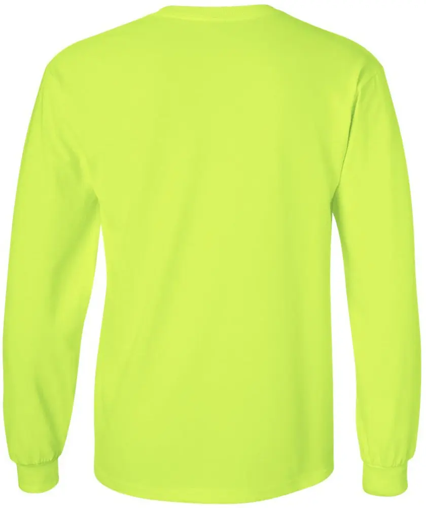 Joe's USA Long Sleeve Cotton T-Shirt Safety Green 2XL | Heavyweight 6.1oz, Comfortable Fit - view 2