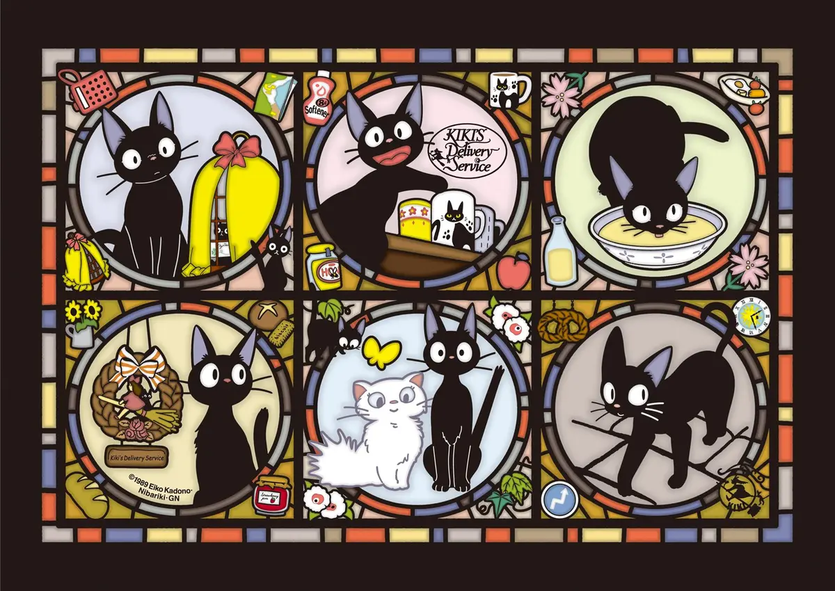 Ensky Kiki's Delivery Service Jiji Art Crystal Jigsaw Puzzle 7" x 10" | Studio Ghibli Merchandise (70-120 chars) - main product image