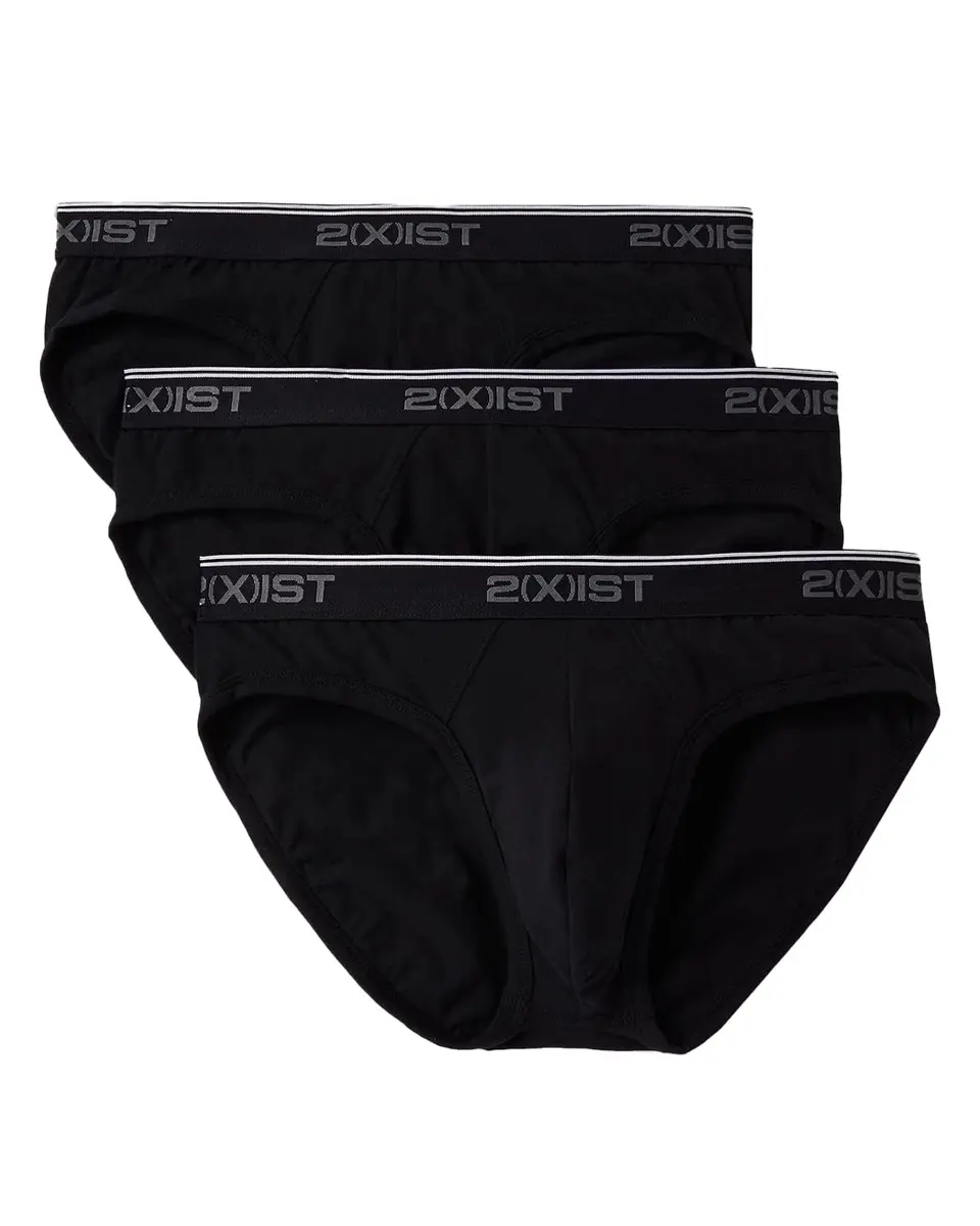 2(X)IST Cotton Stretch No Show Brief Black | Supportive, Seamless, Low Rise for Men - main product image