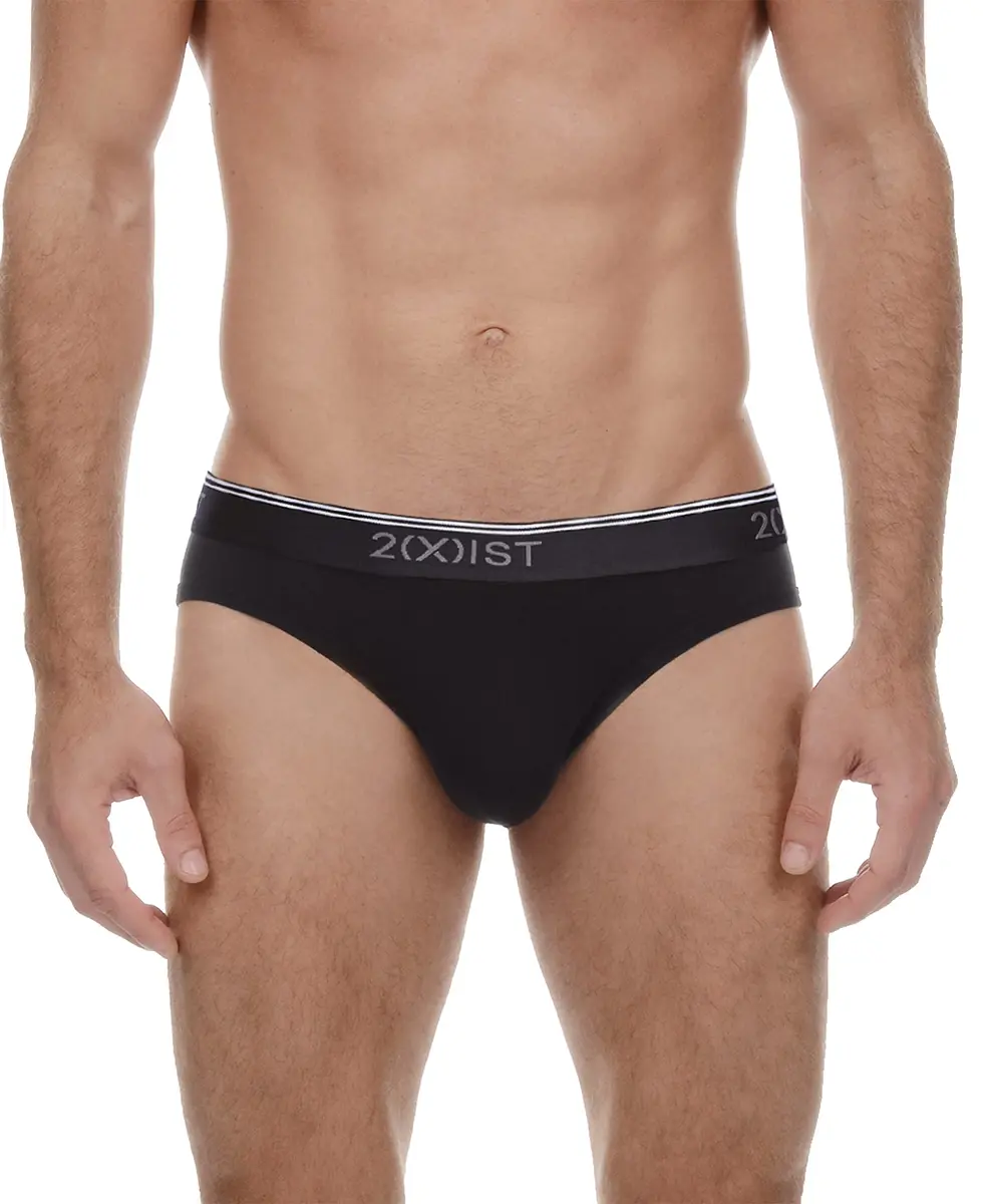 2(X)IST Cotton Stretch No Show Brief Black | Supportive, Seamless, Low Rise for Men - view 2