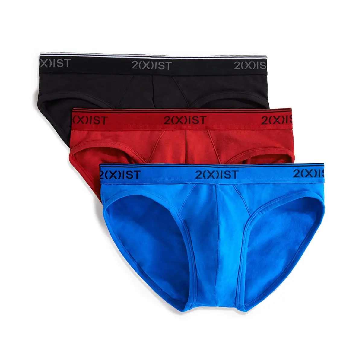2(X)IST Cotton Stretch No Show Brief Red/Black/Skydiver | Supportive, Seamless Comfort (70-120 chars) - main product image