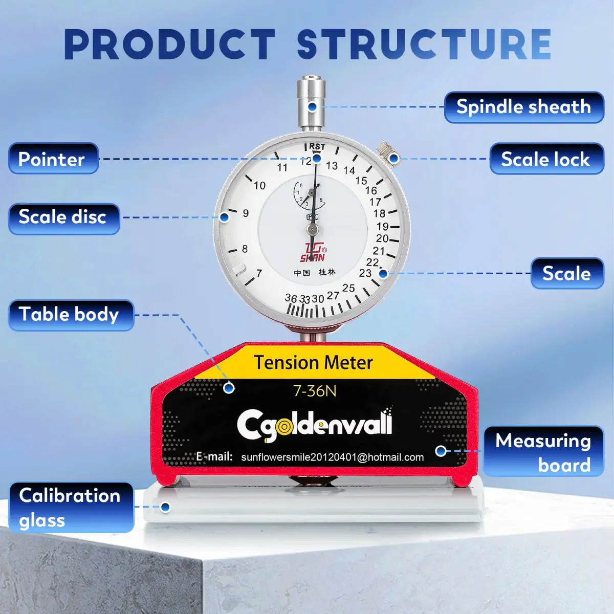 CGOLDENWALL High Precision Silk Screen Printing Tension Meter 7-36N | Accurate Force Measurement Tool - view 5